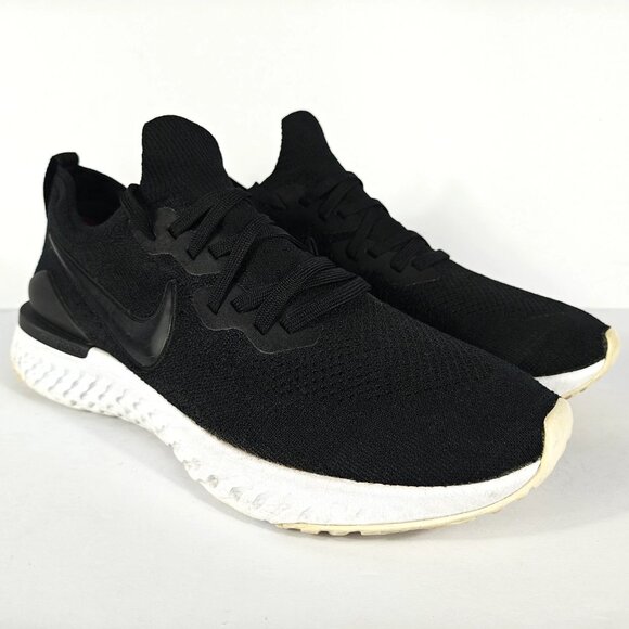Nike Epic React Flyknit 2 Mens 12.5 Black White Running Shoes Sneaker BQ8928-002 - Picture 1 of 16